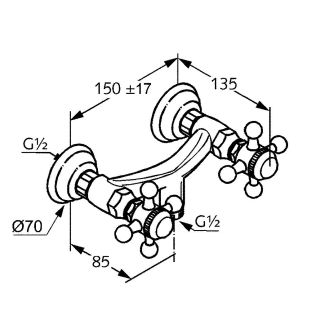 Смеситель для душа Kludi 1926 позолоченный 516104520